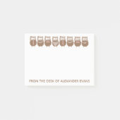 Post-it® Rangée de chouettes de couleur café (Devant)