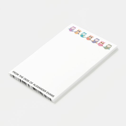 Post-it® Rangée de chouettes pastel (Incliné)