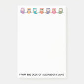 Post-it® Rangée de chouettes pastel (Devant)