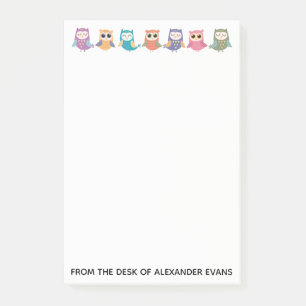 Post-it® Rangée de chouettes pastel
