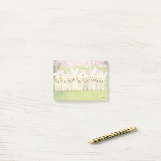 Post-it® Rangée de lapins chiots (Sur un bureau)
