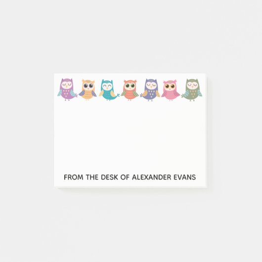 Post-it® Rangée des chouettes pastel (Devant)