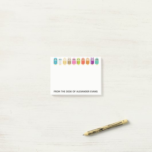 Post-it® Rangée des hiboux (Sur un bureau)