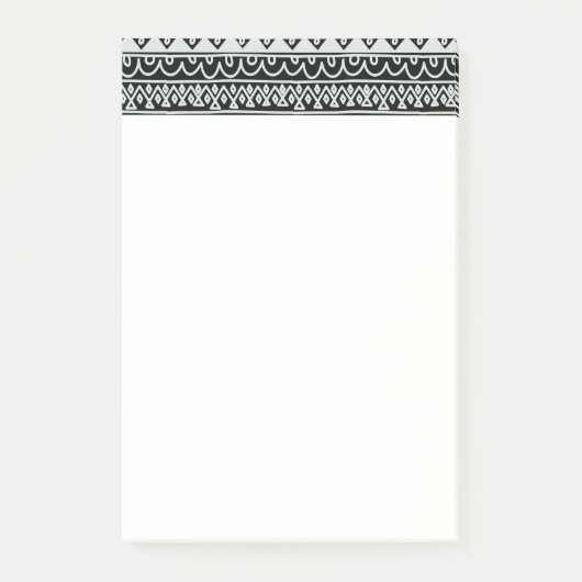 Post-it® Rangées de motifs gribouillés noir et blanc (Devant)