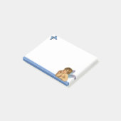 Post-it® Raphaël cherub stylé et papillon bleu sur fond bla (Incliné)