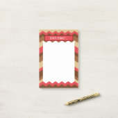 Post-it® Rappel de Motif Brown et rouge Chevron (Sur un bureau)