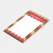 Post-it® Rappel de Motif Brown et rouge Chevron (Incliné)