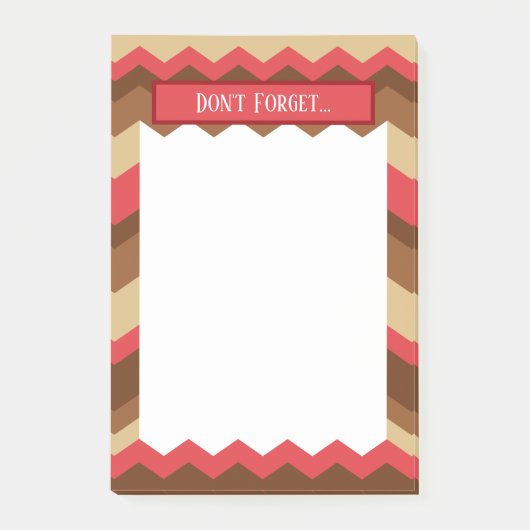 Post-it® Rappel de Motif Brown et rouge Chevron (Devant)