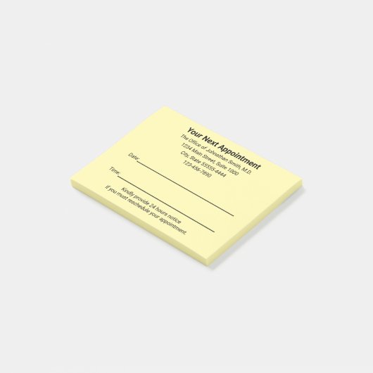 Post-it® Rappel de prochain rendez-vous chez le médecin en (Incliné)