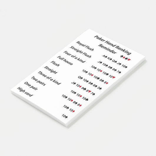 Post-it® Rappel de rang de main de poker (Incliné)