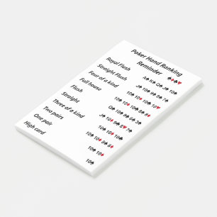 Post-it® Rappel de rang de main de poker