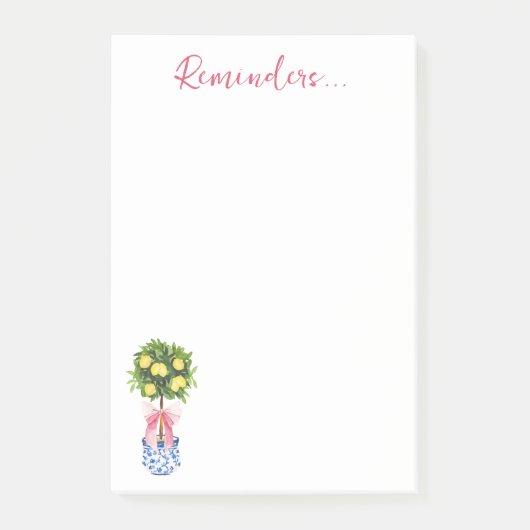 Post-it® Rappels de l'arbre Topiaire au citron rose (Devant)