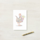 Post-it® Raptor Tenant Une Bouteille De Vin Et Fleurs Étinc (Sur un bureau)