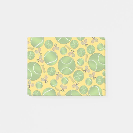 Post-it® Raquettes et filets de tennis jaunes (Devant)