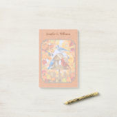 Post-it® Rassemblement d'oiseaux Orange d'automne (Sur un bureau)