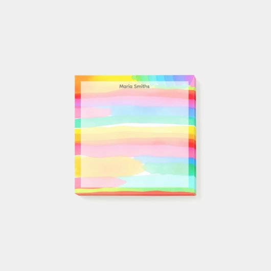 Post-it® Rayures arc-en-ciel aquarelle (Devant)