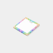 Post-it® Rayures arc-en-ciel personnalisées Monogramme chic (Incliné)