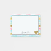 Post-it® Rayures chics d'aquarelle d'or (Devant)