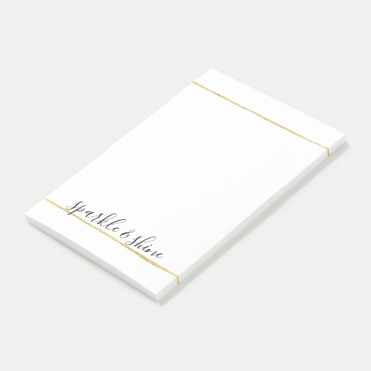 Post-it® Rayures chics d'or blanc (Incliné)