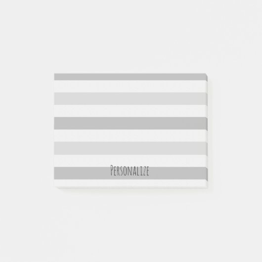 Post-it® Rayures de blanc gris personnalisées (Devant)