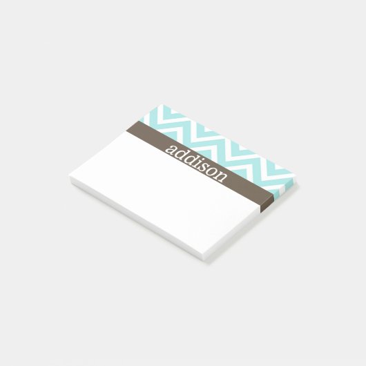 Post-it® Rayures de Chevron de bleus layette (Incliné)