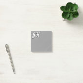 Post-it® Rayures fines noires et blanches | Initiales de st (Bureau)