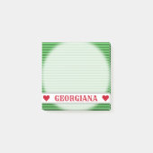 Post-it® Rayures/lignes vert-foncé et vert clair motif (Devant)