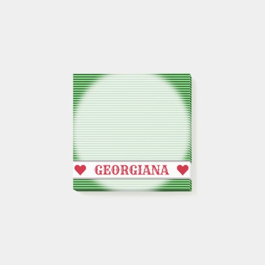 Post-it® Rayures/lignes vert-foncé et vert clair motif (Devant)