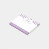 Post-it® Rayures mauve-clair de lavande - texte de (Incliné)