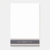 Post-it® Rayures neutres Monogrammes (Devant)