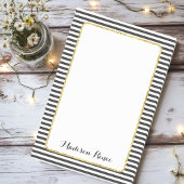 Post-it® Rayures noires et blanches Cadre en feuille d'or M