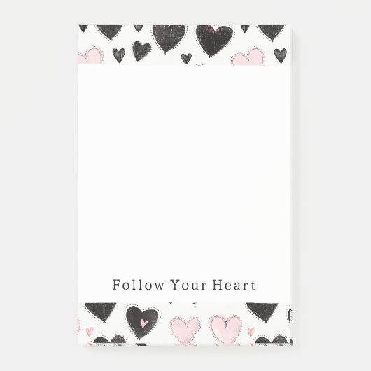 Post-it® Rayures noires roses (Devant)