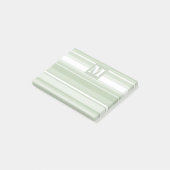 Post-it® Rayures vert pâle monogramme (Incliné)