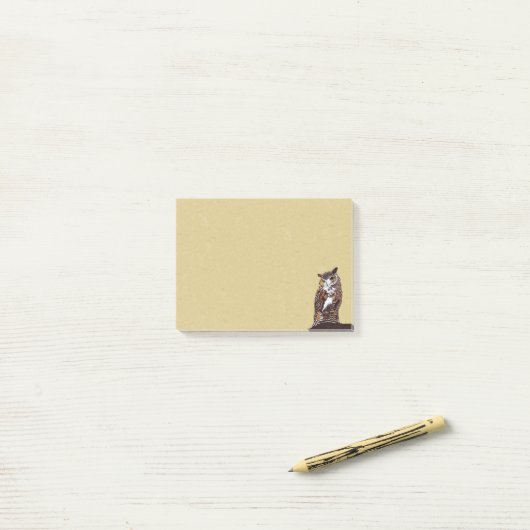 Post-it® Real Brown Owl Tree Stump (Sur un bureau)