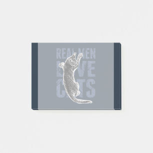 Post-it® Real Men Love Chats sur acier bleu