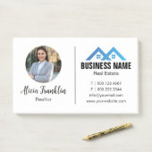 Post-it® Realtor Modern Blue Real Estate Agent Photo  (Sur un bureau)