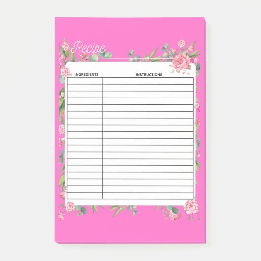 POST-IT® RECETTE, CUISINE, CHEF, (Devant)