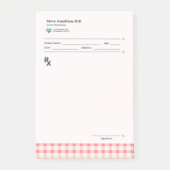 Post-it® Recettes Gingham Rose Pâle Vichy Féminin Mignon (Devant)