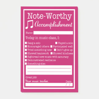 Post-it® Reconnaissance des étudiants de la classe musicale