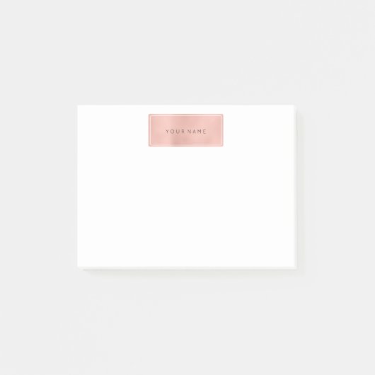Post-it® Rectangle en poudre or rose Rose Luxe (Devant)