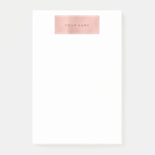 Post-it® Rectangle en poudre rose rose or blanc de luxe (Devant)