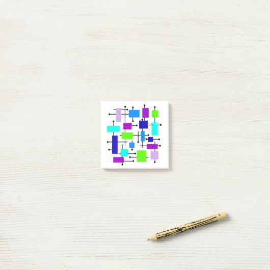 Post-it® Rectangles atomiques cool (Sur un bureau)