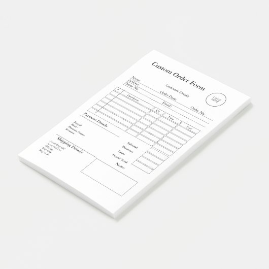 Post-it® Reçu de vente sur commande personnalisé pour petit (Incliné)