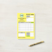 Post-it® Reçus de facture de logo d'entreprise | Bloc jaune (Sur un bureau)