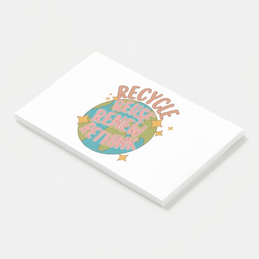 Post-it® Recycler réutiliser Renouveler repenser (Incliné)