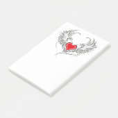 Post-it® Red Angel Coeur avec ailes (Incliné)