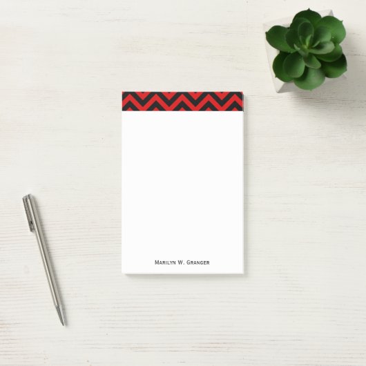 Post-it® Red, Black Large Chevron Zig Zag (Bureau)