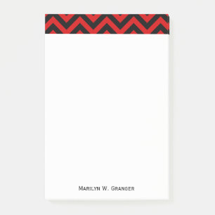 Post-it® Red, Black Large Chevron Zig Zag