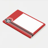 Post-it® Red Black Team Jersey Fan Gear Nom Numéro (Incliné)