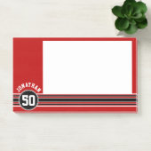 Post-it® Red Black Team Jersey Fan Gear Nom Numéro (Bureau)